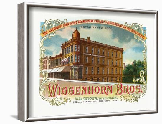 Wiggenhorn Brothers Brand Cigar Box Label-Lantern Press-Framed Art Print