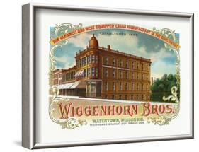 Wiggenhorn Brothers Brand Cigar Box Label-Lantern Press-Framed Art Print