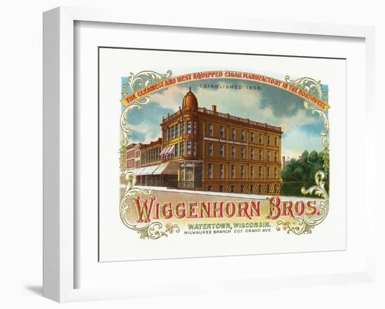 Wiggenhorn Brothers Brand Cigar Box Label-Lantern Press-Framed Art Print