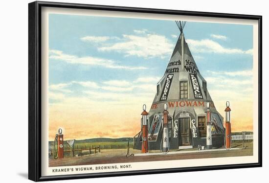 Wigwam Gas Station, Browning, Montana-null-Framed Art Print