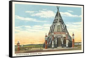 Wigwam Gas Station, Browning, Montana-null-Framed Stretched Canvas