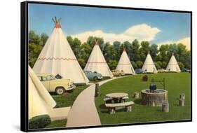 Wigwam Village Motel-null-Framed Stretched Canvas