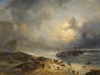 Shipwreck Off a Rocky Coast-Wijnand Nuijen-Framed Stretched Canvas