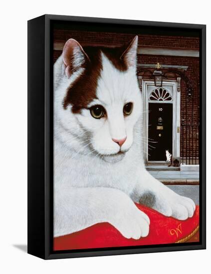 Wilberforce, the Number 10 Cat, 1987-Frances Broomfield-Framed Stretched Canvas