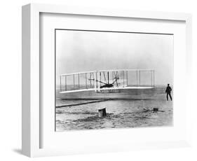 Wilbur and Orville Wright and the First Powered Flight, North Carolina, December 17 1903-null-Framed Giclee Print