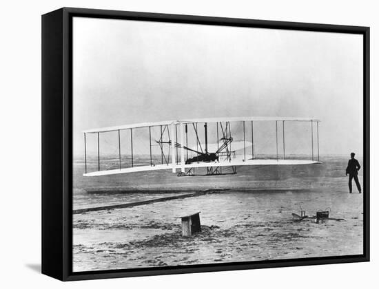 Wilbur and Orville Wright and the First Powered Flight, North Carolina, December 17 1903-null-Framed Stretched Canvas