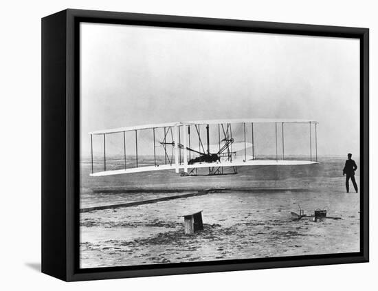 Wilbur and Orville Wright and the First Powered Flight, North Carolina, December 17 1903-null-Framed Stretched Canvas