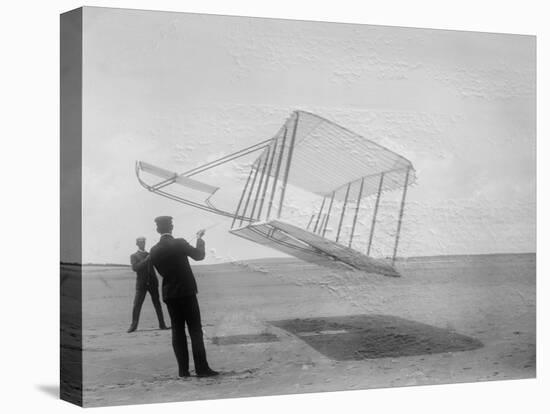 Wilbur and Orville Wright Flying Glider Photograph-Lantern Press-Stretched Canvas