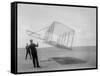 Wilbur and Orville Wright Flying Glider Photograph-Lantern Press-Framed Stretched Canvas