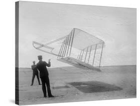 Wilbur and Orville Wright Flying Glider Photograph-Lantern Press-Stretched Canvas