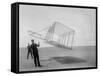 Wilbur and Orville Wright Flying Glider Photograph-Lantern Press-Framed Stretched Canvas
