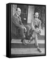 Wilbur and Orville Wright on the Steps of Their Home-null-Framed Stretched Canvas