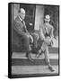 Wilbur and Orville Wright on the Steps of Their Home-null-Framed Stretched Canvas