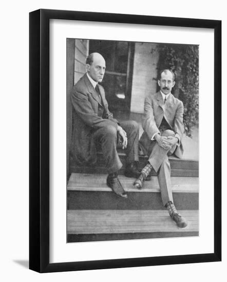 Wilbur and Orville Wright on the Steps of Their Home-null-Framed Photographic Print