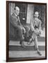 Wilbur and Orville Wright on the Steps of Their Home-null-Framed Photographic Print