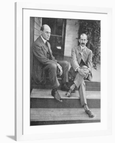 Wilbur and Orville Wright on the Steps of Their Home-null-Framed Photographic Print