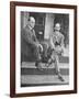 Wilbur and Orville Wright on the Steps of Their Home-null-Framed Photographic Print