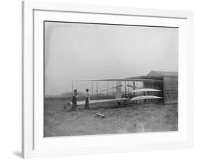 Wilbur & Orville Wright in 2nd powered machine Photograph - Dayton, OH-Lantern Press-Framed Art Print