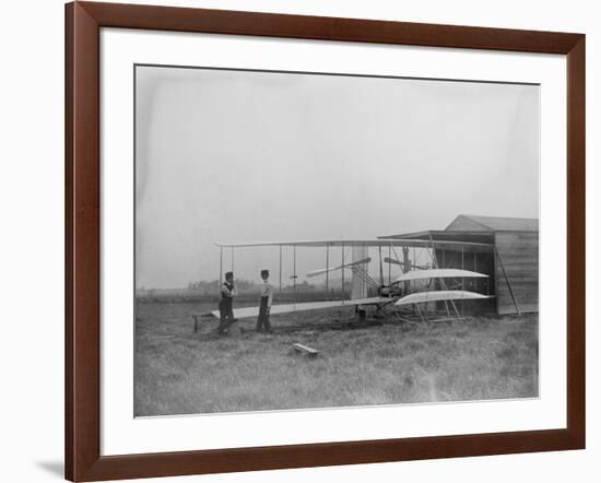 Wilbur & Orville Wright in 2nd powered machine Photograph - Dayton, OH-Lantern Press-Framed Art Print