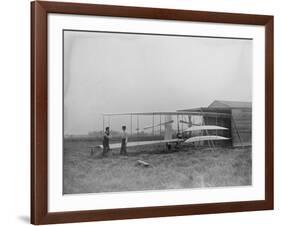 Wilbur & Orville Wright in 2nd powered machine Photograph - Dayton, OH-Lantern Press-Framed Art Print