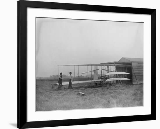 Wilbur & Orville Wright in 2nd powered machine Photograph - Dayton, OH-Lantern Press-Framed Art Print