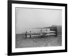 Wilbur & Orville Wright in 2nd powered machine Photograph - Dayton, OH-Lantern Press-Framed Art Print