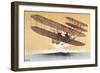 Wilbur Wright (1867-1912) in His 'Flyer', before 1914 (Colour Litho)-Leon Pousthomis-Framed Giclee Print