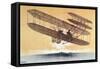 Wilbur Wright (1867-1912) in His 'Flyer', before 1914 (Colour Litho)-Leon Pousthomis-Framed Stretched Canvas