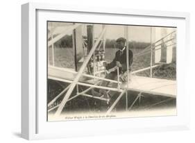 Wilbur Wright at the Controls-null-Framed Art Print