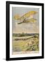 Wilbur Wright Demonstrates His Flying Machine Over the Racecourse-Paul Dufresne-Framed Photographic Print