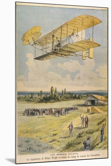 Wilbur Wright Demonstrates His Flying Machine Over the Racecourse-Paul Dufresne-Mounted Photographic Print