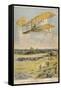 Wilbur Wright Demonstrates His Flying Machine Over the Racecourse-Paul Dufresne-Framed Stretched Canvas