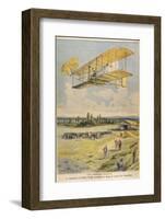 Wilbur Wright Demonstrates His Flying Machine Over the Racecourse-Paul Dufresne-Framed Photographic Print