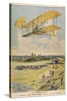 Wilbur Wright Demonstrates His Flying Machine Over the Racecourse-Paul Dufresne-Stretched Canvas