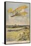 Wilbur Wright Demonstrates His Flying Machine Over the Racecourse-Paul Dufresne-Framed Stretched Canvas