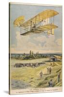 Wilbur Wright Demonstrates His Flying Machine Over the Racecourse-Paul Dufresne-Stretched Canvas
