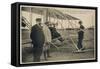 Wilbur Wright Makes a Last Minute Check Before Taking to the Air with a Passenger-null-Framed Stretched Canvas