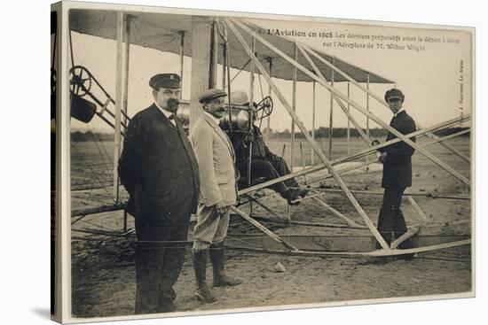 Wilbur Wright Makes a Last Minute Check Before Taking to the Air with a Passenger-null-Stretched Canvas