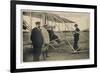 Wilbur Wright Makes a Last Minute Check Before Taking to the Air with a Passenger-null-Framed Premium Giclee Print