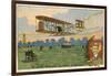 Wilbur Wright Making a Flight at the Camp D'Avours, France, 1908-null-Framed Giclee Print