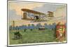 Wilbur Wright Making a Flight at the Camp D'Avours, France, 1908-null-Mounted Giclee Print