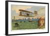 Wilbur Wright Making a Flight at the Camp D'Avours, France, 1908-null-Framed Giclee Print