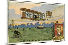Wilbur Wright Making a Flight at the Camp D'Avours, France, 1908-null-Mounted Giclee Print
