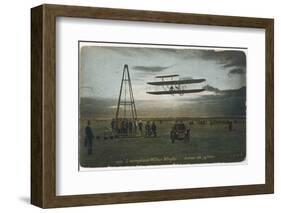 Wilbur Wright Rounds a Pylon at Auvours to Demonstrate the Manoeuvrability of His Biplane-null-Framed Photographic Print