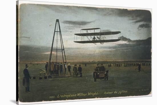 Wilbur Wright Rounds a Pylon at Auvours to Demonstrate the Manoeuvrability of His Biplane-null-Stretched Canvas