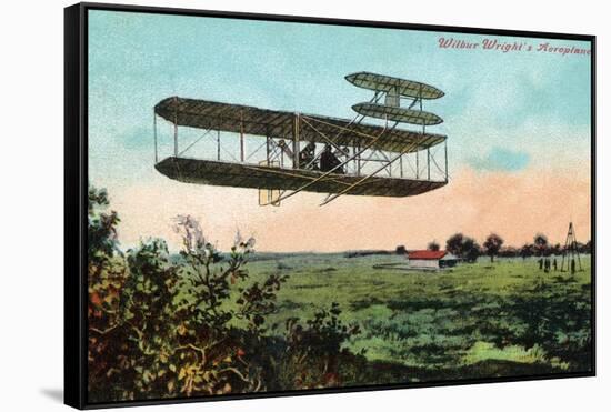 Wilbur Wright's Aeroplane View-Lantern Press-Framed Stretched Canvas