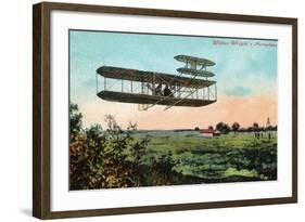 Wilbur Wright's Aeroplane View-Lantern Press-Framed Art Print