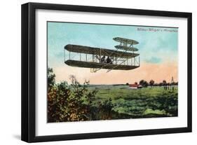 Wilbur Wright's Aeroplane View-Lantern Press-Framed Art Print