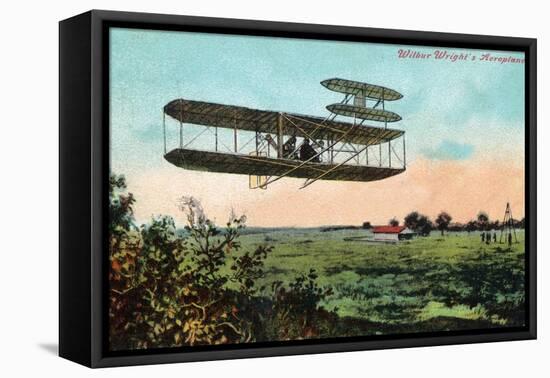 Wilbur Wright's Aeroplane View-Lantern Press-Framed Stretched Canvas