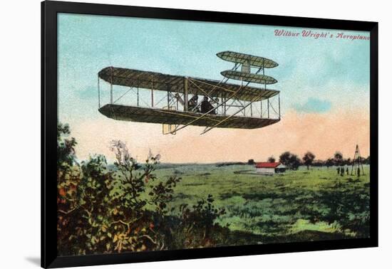 Wilbur Wright's Aeroplane View-Lantern Press-Framed Art Print